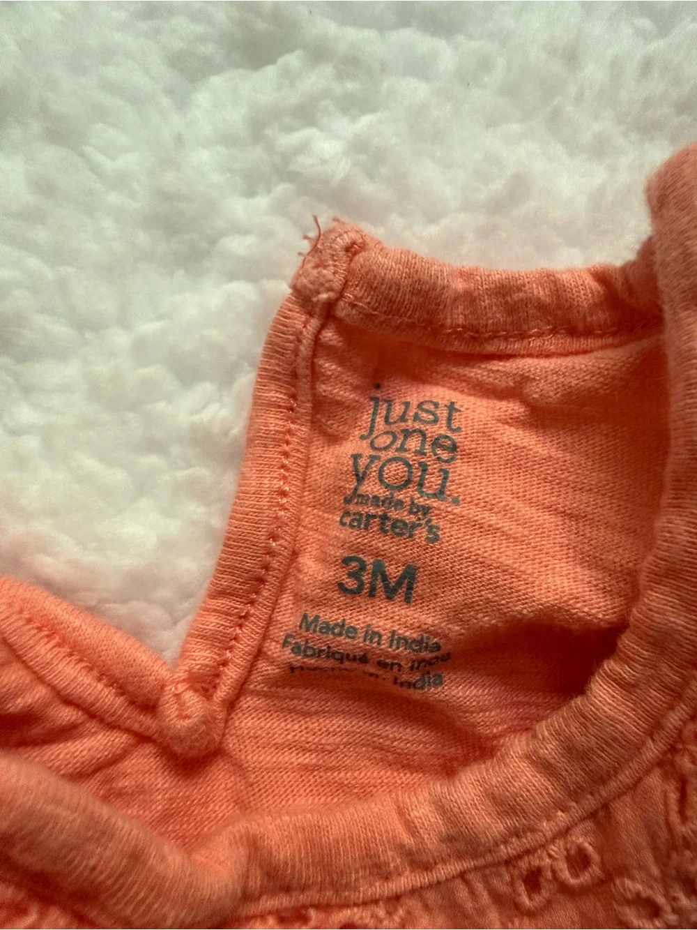 Carter's Coral Orange Baby Romper